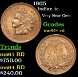 1905 Indian Cent 1c Grades Choice+ Unc RD