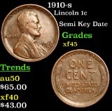 1910-s Lincoln Cent 1c Grades xf+