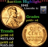 ***Auction Highlight*** 1941 Lincoln Cent 1c Graded Gem++ Proof Red By USCG (fc)