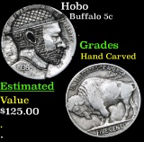 Hobo Buffalo Nickel 5c Grades Hand Carved