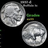 1937-d Buffalo Nickel 5c Grades Choice AU