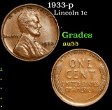 1933-p Lincoln Cent 1c Grades Choice AU