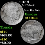 1917-d Buffalo Nickel 5c Grades xf details