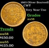 1863 Oliver Boutwell Civil War Token 1c Grades Choice AU/BU Slider