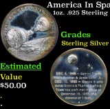 America In Space First Rendezvous In Space 1oz. .925 Sterling Silver Round Grades