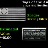 Flags of the American Revolution 3rd Maryland Regiment Color 1.2oz .925 Sterling Silver Bar Grades