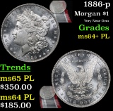 1886-p Morgan Dollar $1 Grades Choice Unc+ PL