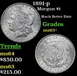 1891-p Morgan Dollar $1 Grades Select+ Unc