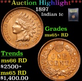 ***Auction Highlight*** 1897 Indian Cent 1c Graded Gem+ Unc RD By USCG (fc)