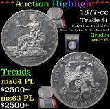 ***Auction Highlight*** 1877-cc Trade Dollar $1 Graded Select Unc+ PL By USCG (fc)