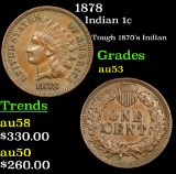 1878 Indian Cent 1c Grades Select AU