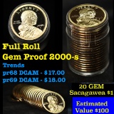 Proof 2000-s Sacagawea dollar roll $1, 20 pieces