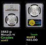 1882-p Morgan Dollar $1 Grades Select Unc