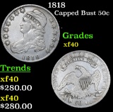 1818 Capped Bust Half Dollar 50c Grades xf