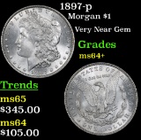 1897-p Morgan Dollar $1 Grades Choice+ Unc