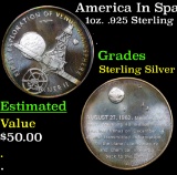 America In Space First Exploration Of Venus Atmosphere 1oz. .925 Sterling Silver Round Grades