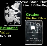 Iowa State Flower & Bird Wild Rose & Eastern Goldfinch 1.4oz .925 Sterling Silver Bar Grades