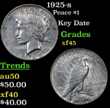 1925-s Peace Dollar $1 Grades xf+