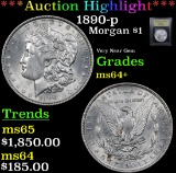 ***Auction Highlight*** 1890-p Morgan Dollar $1 Graded Choice+ Unc By USCG (fc)