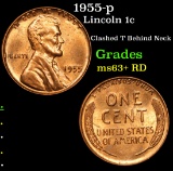 1955-p Lincoln Cent 1c Grades Select+ Unc RD