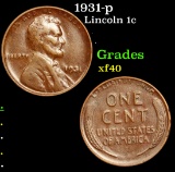 1931-p Lincoln Cent 1c Grades xf
