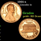 1991-s Lincoln Cent 1c Grades Gem++ Proof Red DCAM