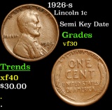 1926-s Lincoln Cent 1c Grades vf++