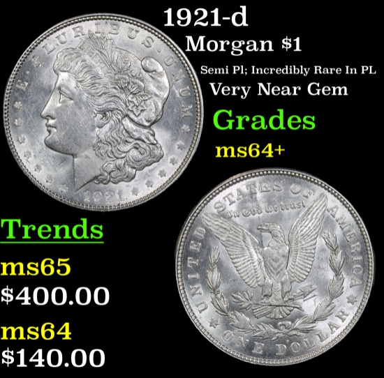 1921-d Morgan Dollar $1 Grades Choice+ Unc