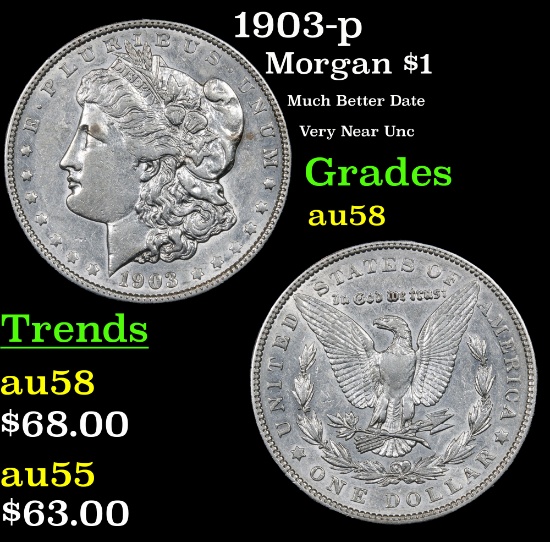 1903-p Morgan Dollar $1 Grades Choice AU/BU Slider