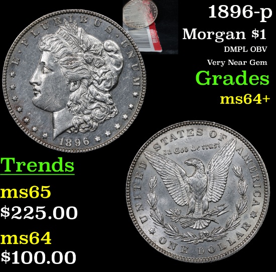 1896-p Morgan Dollar $1 Grades Choice+ Unc