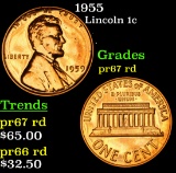 1955 Lincoln Cent 1c Grades Gem++ Proof Red