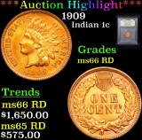 ***Auction Highlight*** 1909 Indian Cent 1c Graded GEM+ Unc RD By USCG (fc)