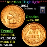 ***Auction Highlight*** 1902 Indian Cent 1c Graded Gem+ Unc RD By USCG (fc)