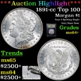***Auction Highlight*** 1891-cc Top 100 Morgan Dollar $1 Graded Choice+ Unc By USCG (fc)