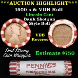 ***Auction Highlight*** Lincoln Wheat cent 1c orig roll, 1909-s on one end,  VDB rev other end, WOW!