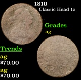 1810 Classic Head Large Cent 1c Grades ag