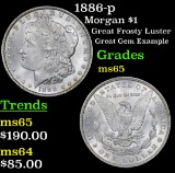 1886-p Morgan Dollar $1 Grades GEM Unc