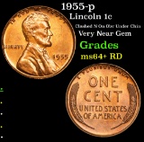 1955-p Lincoln Cent 1c Grades Choice+ Unc RD