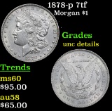 1878-p 7tf Morgan Dollar $1 Grades Unc Details