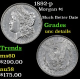 1892-p Morgan Dollar $1 Grades Unc Details