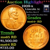 ***Auction Highlight*** 1909-s Lincoln Cent 1c Graded Choice+ Unc RD By USCG (fc)