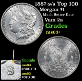 1887-s/s Top 100 Morgan Dollar $1 Grades Select+ Unc