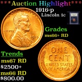 ***Auction Highlight*** 1916-p Lincoln Cent 1c Graded GEM++ RD By USCG (fc)