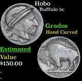 Hobo Buffalo Nickel 5c Grades Hand Carved