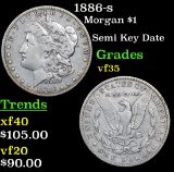 1886-s Morgan Dollar $1 Grades vf++