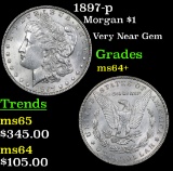 1897-p Morgan Dollar $1 Grades Choice+ Unc