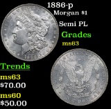 1886-p Morgan Dollar $1 Grades Select Unc