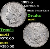 1892-p Morgan Dollar $1 Grades Select Unc