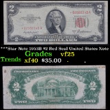 ***Star Note 1953B $2 Red Seal United States Note Grades vf+