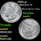 1891-p Morgan Dollar $1 Grades Select+ Unc